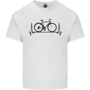 Cycling Heart Beat Bike Bicycle Cyclist ECG Kids T-Shirt Childrens White