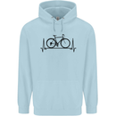 Cycling Heart Beat Bike Bicycle Cyclist ECG Mens 80% Cotton Hoodie Light Blue