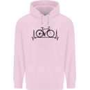 Cycling Heart Beat Bike Bicycle Cyclist ECG Mens 80% Cotton Hoodie Light Pink