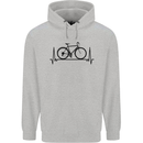 Cycling Heart Beat Bike Bicycle Cyclist ECG Mens 80% Cotton Hoodie Sports Grey