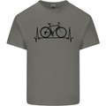 Cycling Heart Beat Bike Bicycle Cyclist ECG Mens Cotton T-Shirt Tee Top Charcoal