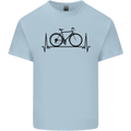 Cycling Heart Beat Bike Bicycle Cyclist ECG Mens Cotton T-Shirt Tee Top Light Blue