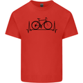Cycling Heart Beat Bike Bicycle Cyclist ECG Mens Cotton T-Shirt Tee Top Red