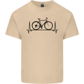 Cycling Heart Beat Bike Bicycle Cyclist ECG Mens Cotton T-Shirt Tee Top Sand