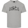 Cycling Heart Beat Bike Bicycle Cyclist ECG Mens Cotton T-Shirt Tee Top Sports Grey