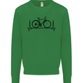 Cycling Heart Beat Bike Bicycle Cyclist ECG Mens Sweatshirt Jumper Irish Green