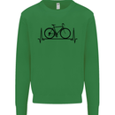 Cycling Heart Beat Bike Bicycle Cyclist ECG Mens Sweatshirt Jumper Irish Green