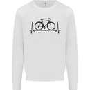 Cycling Heart Beat Bike Bicycle Cyclist ECG Mens Sweatshirt Jumper White