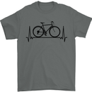 Cycling Heart Beat Bike Bicycle Cyclist ECG Mens T-Shirt 100% Cotton Charcoal