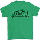 Cycling Heart Beat Bike Bicycle Cyclist ECG Mens T-Shirt 100% Cotton Irish Green