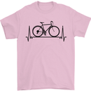 Cycling Heart Beat Bike Bicycle Cyclist ECG Mens T-Shirt 100% Cotton Light Pink