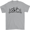 Cycling Heart Beat Bike Bicycle Cyclist ECG Mens T-Shirt 100% Cotton Sports Grey