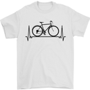 Cycling Heart Beat Bike Bicycle Cyclist ECG Mens T-Shirt 100% Cotton White