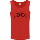 Cycling Heart Beat Bike Bicycle Cyclist ECG Mens Vest Tank Top Red