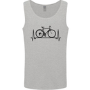 Cycling Heart Beat Bike Bicycle Cyclist ECG Mens Vest Tank Top Sports Grey