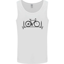 Cycling Heart Beat Bike Bicycle Cyclist ECG Mens Vest Tank Top White