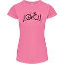 Cycling Heart Beat Bike Bicycle Cyclist ECG Womens Petite Cut T-Shirt Azalea