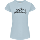 Cycling Heart Beat Bike Bicycle Cyclist ECG Womens Petite Cut T-Shirt Light Blue