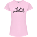 Cycling Heart Beat Bike Bicycle Cyclist ECG Womens Petite Cut T-Shirt Light Pink