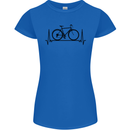 Cycling Heart Beat Bike Bicycle Cyclist ECG Womens Petite Cut T-Shirt Royal Blue