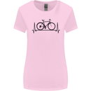Cycling Heart Beat Bike Bicycle Cyclist ECG Womens Wider Cut T-Shirt Light Pink