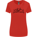 Cycling Heart Beat Bike Bicycle Cyclist ECG Womens Wider Cut T-Shirt Red