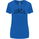 Cycling Heart Beat Bike Bicycle Cyclist ECG Womens Wider Cut T-Shirt Royal Blue