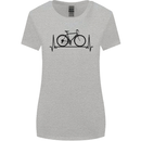 Cycling Heart Beat Bike Bicycle Cyclist ECG Womens Wider Cut T-Shirt Sports Grey