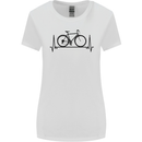 Cycling Heart Beat Bike Bicycle Cyclist ECG Womens Wider Cut T-Shirt White