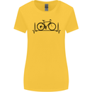 Cycling Heart Beat Bike Bicycle Cyclist ECG Womens Wider Cut T-Shirt Yellow