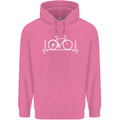 Cycling Heart Beat ECG Bike Bicycle Cyclist Childrens Kids Hoodie Azalea