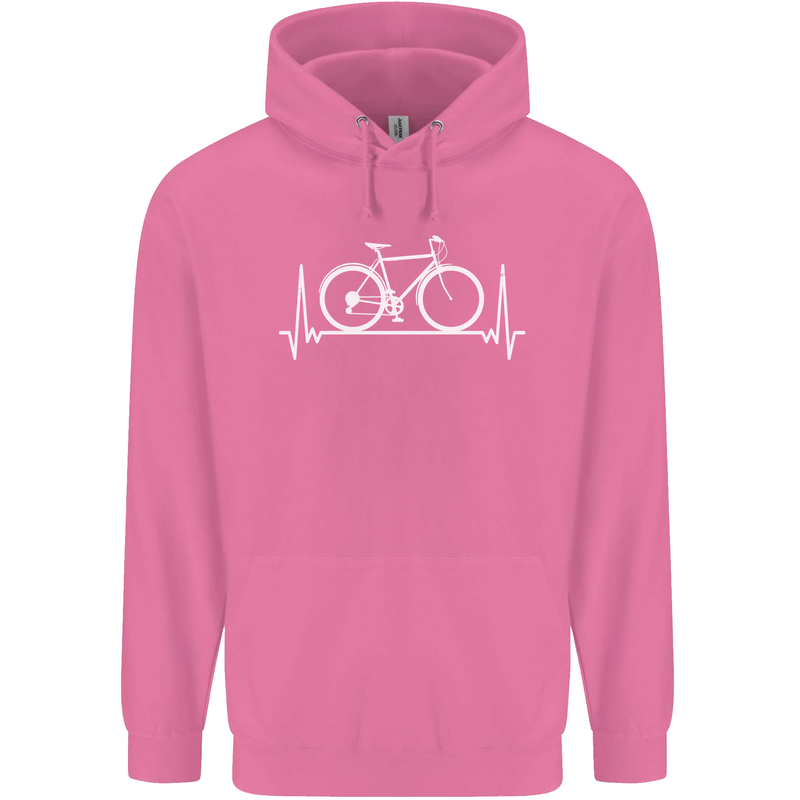 Cycling Heart Beat ECG Bike Bicycle Cyclist Childrens Kids Hoodie Azalea