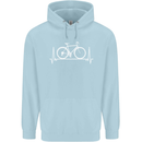 Cycling Heart Beat ECG Bike Bicycle Cyclist Childrens Kids Hoodie Light Blue