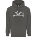 Cycling Heart Beat ECG Bike Bicycle Cyclist Childrens Kids Hoodie Storm Grey