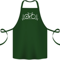 Cycling Heart Beat ECG Bike Bicycle Cyclist Cotton Apron 100% Organic Forest Green