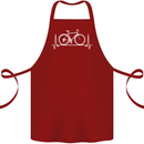Cycling Heart Beat ECG Bike Bicycle Cyclist Cotton Apron 100% Organic Maroon