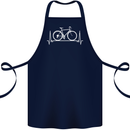 Cycling Heart Beat ECG Bike Bicycle Cyclist Cotton Apron 100% Organic Navy Blue