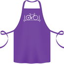 Cycling Heart Beat ECG Bike Bicycle Cyclist Cotton Apron 100% Organic Purple