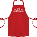 Cycling Heart Beat ECG Bike Bicycle Cyclist Cotton Apron 100% Organic Red