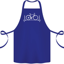 Cycling Heart Beat ECG Bike Bicycle Cyclist Cotton Apron 100% Organic Royal Blue