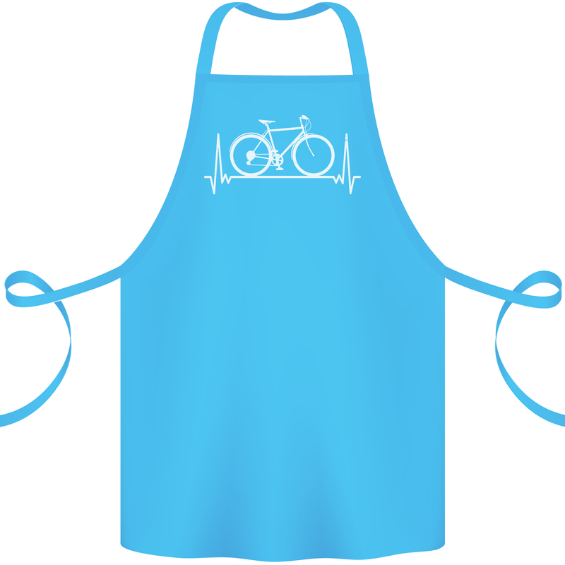 Cycling Heart Beat ECG Bike Bicycle Cyclist Cotton Apron 100% Organic Turquoise