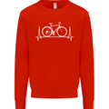 Cycling Heart Beat ECG Bike Bicycle Cyclist Kids Sweatshirt Jumper Bright Red
