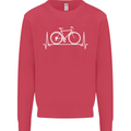 Cycling Heart Beat ECG Bike Bicycle Cyclist Kids Sweatshirt Jumper Heliconia