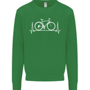 Cycling Heart Beat ECG Bike Bicycle Cyclist Kids Sweatshirt Jumper Irish Green