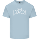 Cycling Heart Beat ECG Bike Bicycle Cyclist Kids T-Shirt Childrens Light Blue