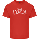 Cycling Heart Beat ECG Bike Bicycle Cyclist Kids T-Shirt Childrens Red