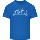 Cycling Heart Beat ECG Bike Bicycle Cyclist Kids T-Shirt Childrens Royal Blue