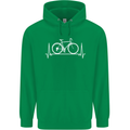 Cycling Heart Beat ECG Bike Bicycle Cyclist Mens 80% Cotton Hoodie Irish Green