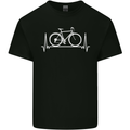 Cycling Heart Beat ECG Bike Bicycle Cyclist Mens Cotton T-Shirt Tee Top Black