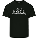 Cycling Heart Beat ECG Bike Bicycle Cyclist Mens Cotton T-Shirt Tee Top Black